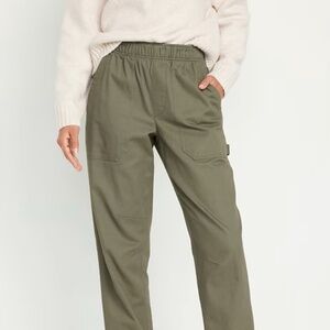 Old Navy High-Waisted Pulla Utility Pants in Stone Wall Green